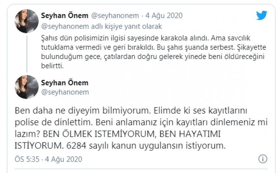 Tehdit edilen kadın, sosyal medyadan yardım istedi