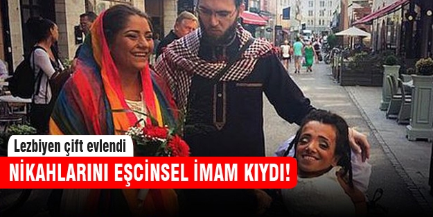 Lezbiyen çiftin, eşcinsel imamlı nikahı