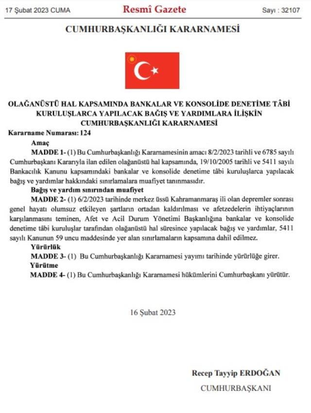 Cumhurbaşkanı Erdoğan kararı imzaladı! Bankalardaki o sınır kaldırıldı