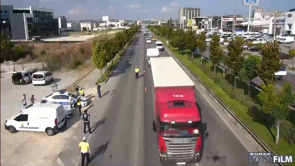 Bursa'da bayram öncesi havadan trafik denetimi