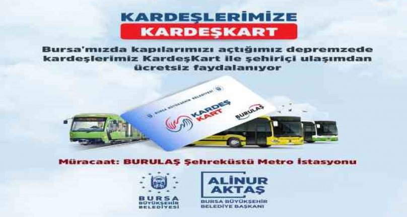 Bursa'da ulaşım depremzedelere ücretsiz