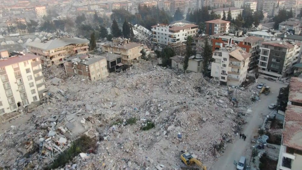 Hatay'daki yıkım depremin 10'uncu gününde havadan görüntülendi