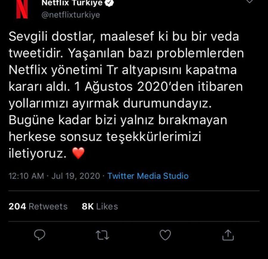Netflix Türkiye'den çekildi mi?