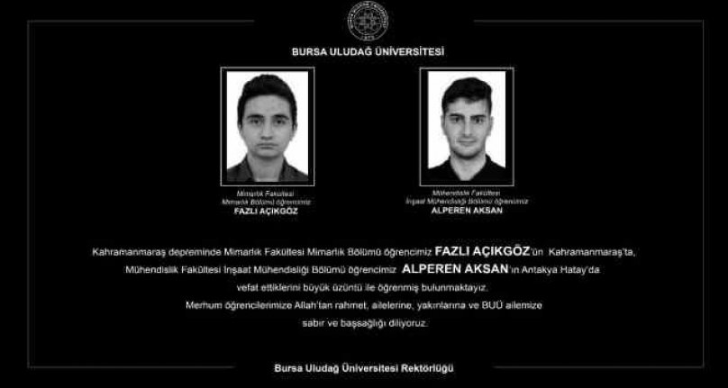 Bursa Uludağ Üniversitesi'nin acı kaybı