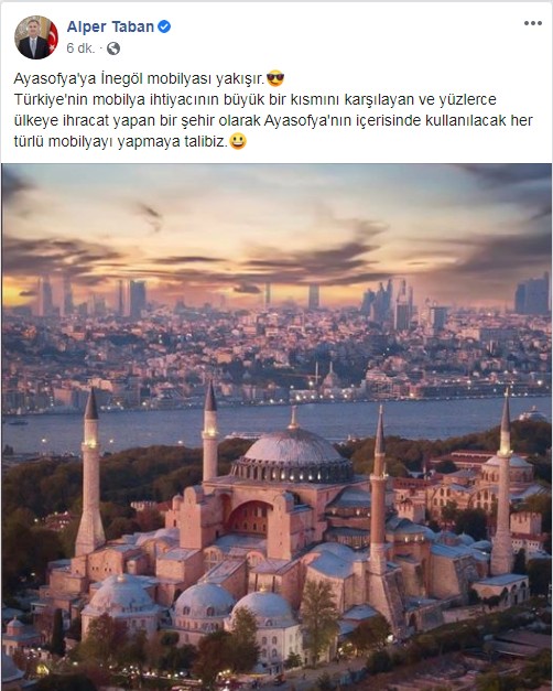  Ayasofya'nın ahşap işlerine İnegöl talip