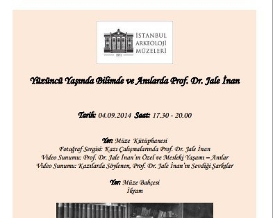 Prof. Dr. Jale İnan 100’üncü Doğum Gününde Anılacak