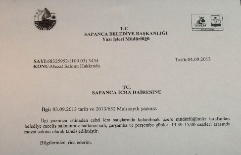 Sapanca Belediyesi’nden Açıklama