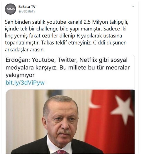 YouTube kanalını satışa çıkardı!