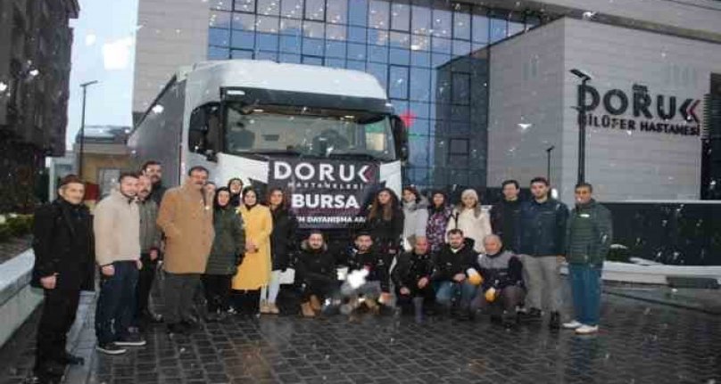 Doruk'tan Hatay Sahra Hastanesi'ne bir TIR sağlık malzemesi ve ilaç desteği