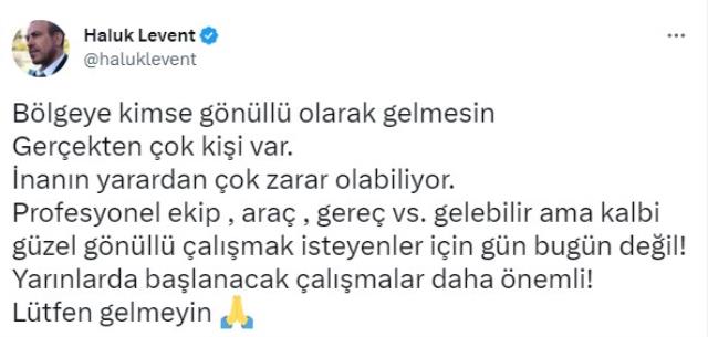 Ahbap Derneği Başkanı Haluk Levent, vatandaşlara seslendi