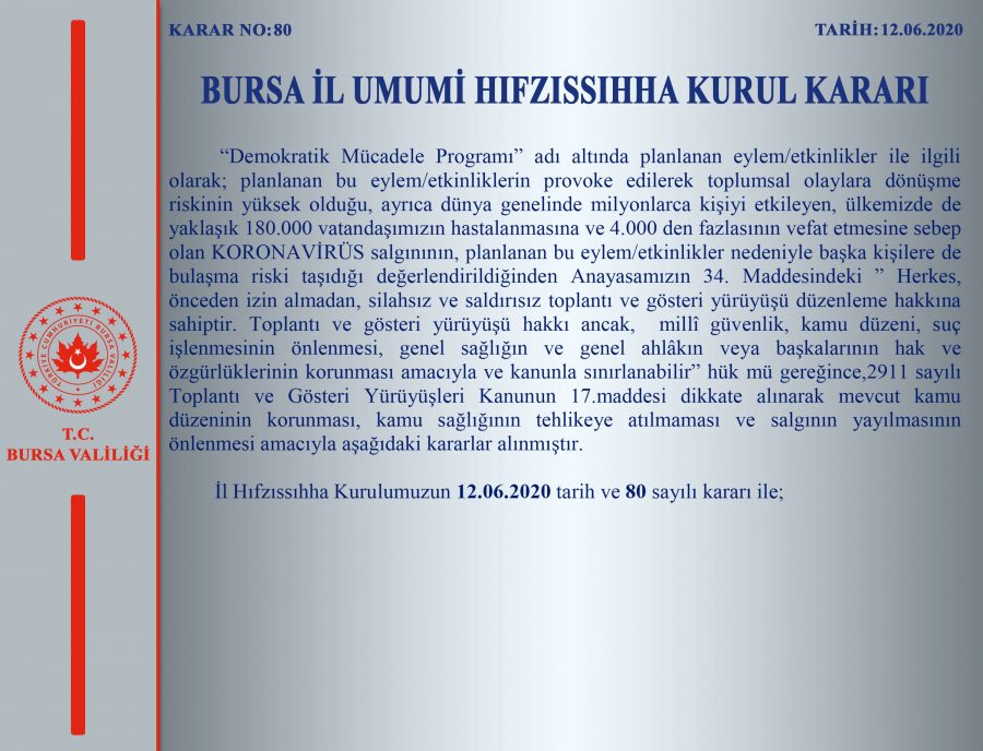 Bursa Valiliği duyurdu! Şehre giriş çıkışlar 6 gün süreyle yasaklandı