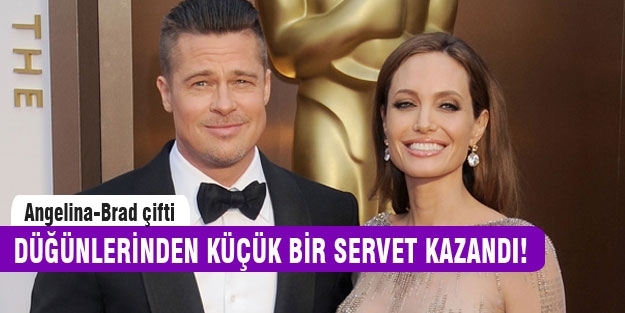 Angelina-Brad çifti düğünlerinden servet kazandı