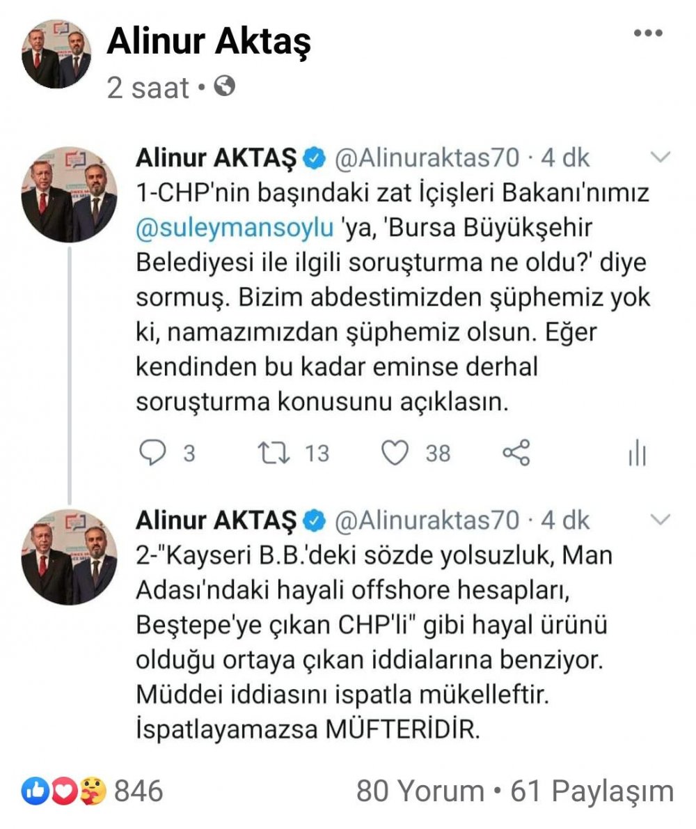 Başkan Aktaş'tan Kılıçdaroğlu'nun Bursa açıklamasına sert tepki