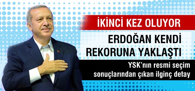 Erdoğan kendi rekoruna yaklaştı! İkinci kez oluyor