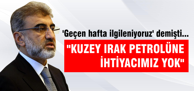 Kuzey Irak'ın petrolüne ihtiyacımız yokmuş