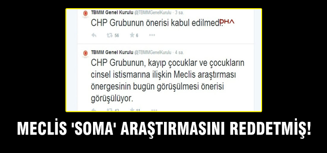 Meclis 'Soma' araştırmasını reddetmiş!