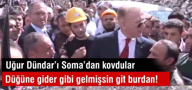 Uğur Dündar'a Soma'da protesto: Git buradan