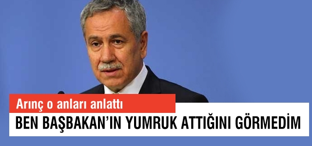 Arınç: Ben Başbakan'ın yumruk attığını görmedim