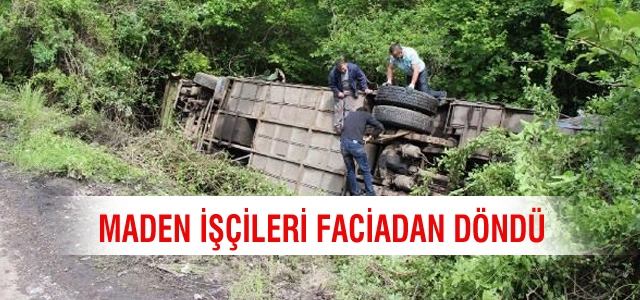 Madenci minibüsü TIR'la çarpıştı!