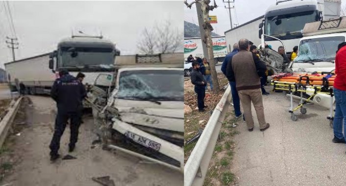 Bursa'da feci kazada can pazarı yaşandı: TIR ile kamyonet çarpıştı!