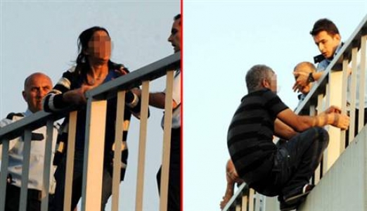 İntihardan vazgeçti, eşine saldırdı