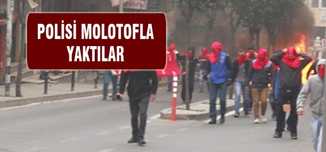 Polisi molotofla yaktılar