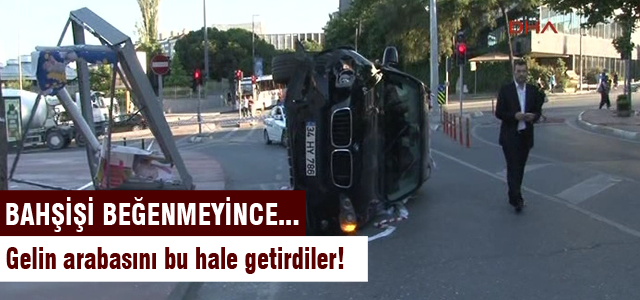 Gelin arabasını taşladılar