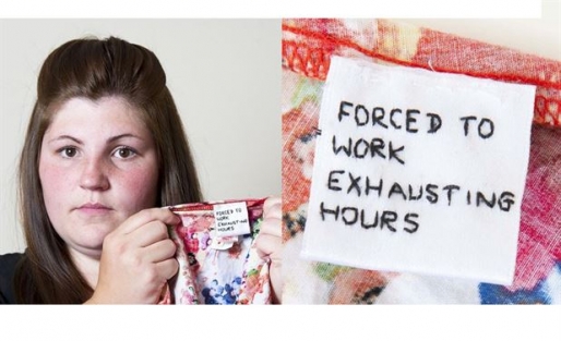 Elbisenin etiketine bıraktığı notla yardım istedi