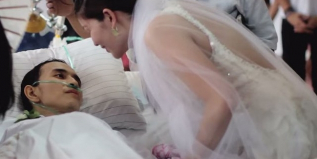 Ölümüne 10 saat kala evlendi