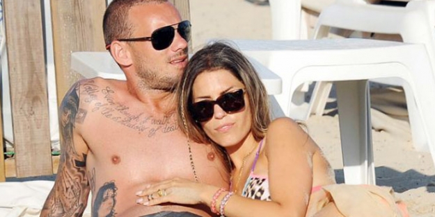 Sneijder'ın eşi skandalı ortaya çıkardı