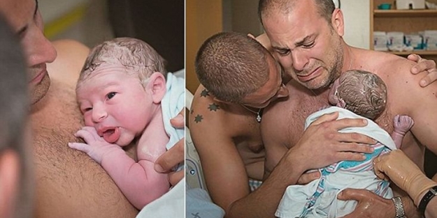 Eşcinsel çiftin doğum heyecanı