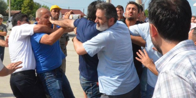 Kaza eylemi kavgaya dönüştü