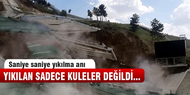 Erzurum'da kulelerin yıkıldığı an!