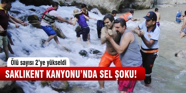 Saklıkent'te sel şoku