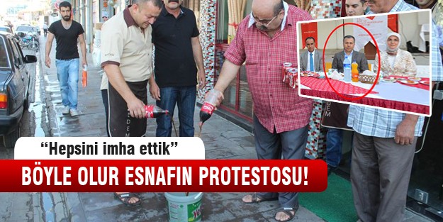 Esnaftan valinin beceremediği Coca-Cola protestosu