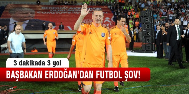 Başbakan ünlülerle maç yaptı
