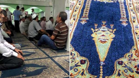Papaz motifli halı cemaati ayağa kaldırdı