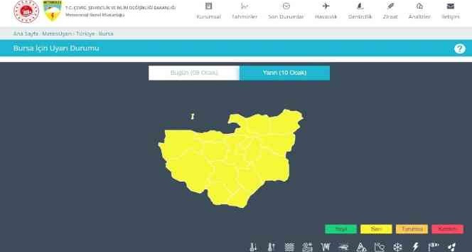 Meteoroloji Bursa için sarı uyarıda bulundu