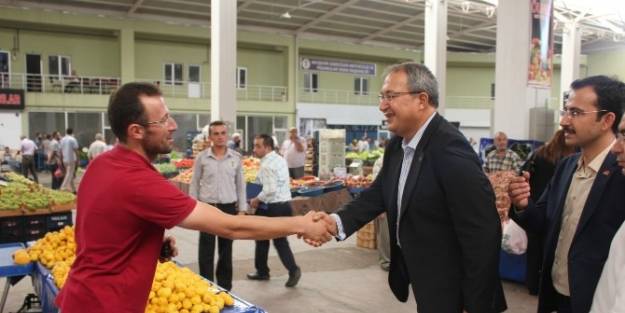 Belediye Başkanı Ünver, Başbakan Erdoğan İçin Pazarcı Esnafından Destek İstedi