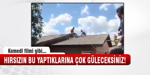 Hırsızın yaptıklarına çok güleceksiniz!