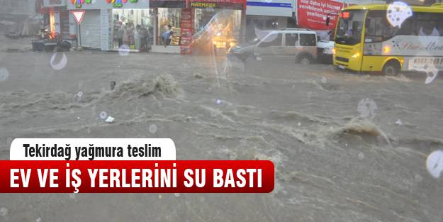 Beklenen yağış Tekirdağ'da başladı