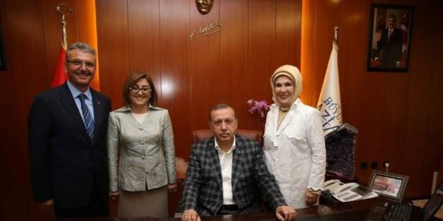 Başbakan Ve Cumhurbaşkanı Adayı Erdoğan’dan Fatma Şahin'e Ziyaret