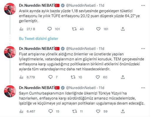 Bakan Nebati'den 'enflasyonda düşüş' açıklaması