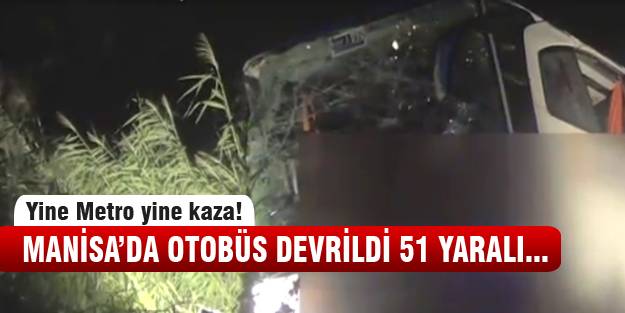 Yolcu otobüsü devrildi!