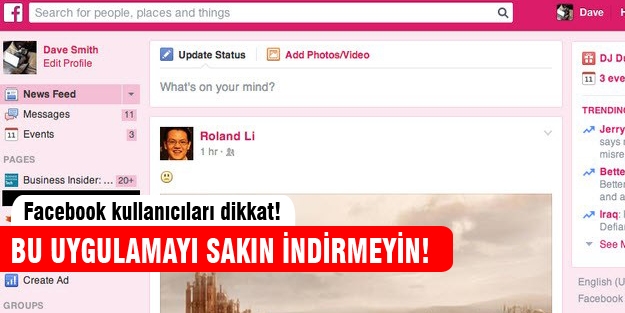 Facebook change color uygulamasına dikkat!