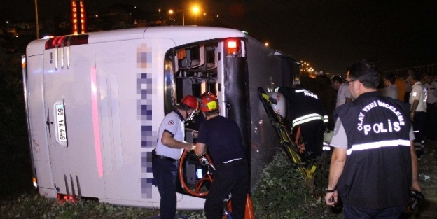 Samsun’da Yolcu Otobüsü Devrildi: 51 Yaralı