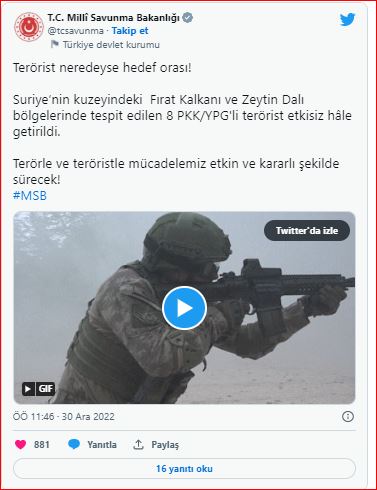 8 PKK/YPG'li terörist etkisiz hale getirildi