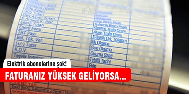 Elektrik abonelerine fatura şoku!
