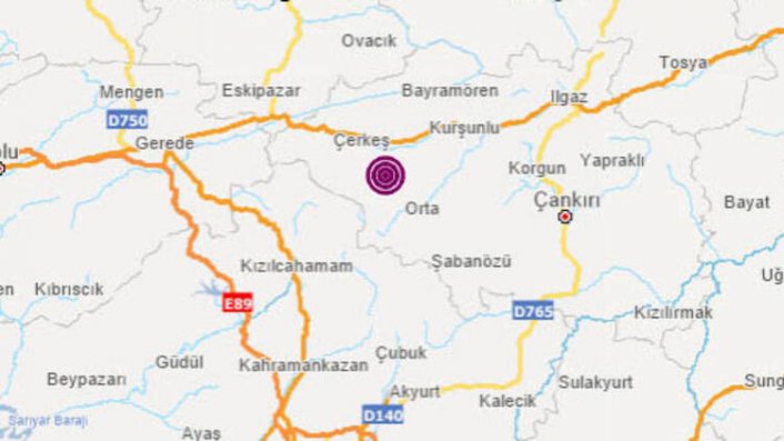 Çankırı'da 3.6 büyüklüğünde deprem