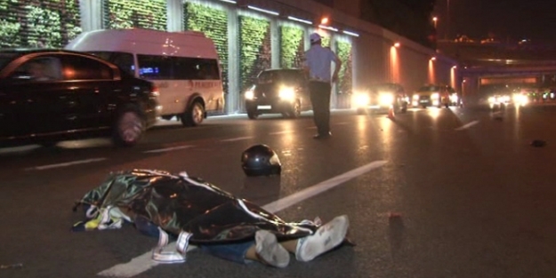 Metrelerce sürüklenen motosiklet sürücüsü feci şekilde can verdi!